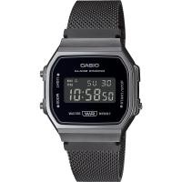 ราคา Casio Digital นาฬิกาข้อมือผู้หญิง สีดำ สายสแตนเลสมิลานีส รุ่น A168WEMB 1B ของแท้ประกันศูนย์ CMG (13572240558)
