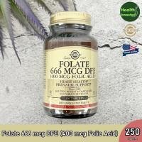 ราคา Solgar Folate 666 mcg DFE 400 mcg Folic Acid 250 Tablets กรดโฟลิก (22589996081)