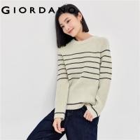 ราคา GIORDANO Women Knitted Sweater New Style Fashionable Striped Split Round Neck Raglan Shoulder Pullover Sweater 13354687 (22793556885)