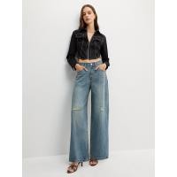 ราคา Pomelo กางเกงยีนส์ทรง Baggy แต่งดีเทลขาด Ripped Low Waist Baggy Jeans (22930110997)