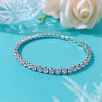 ราคา สร้อยข้อมือ3A เพทายทรงกลม4มม สร้อยข้อมือเทนนิสทองแดงชุบทองทันสมัย (22639652825)
