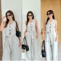 ราคา Twice Set ชุดเซ็ท 2 ชิ้นขายาว เซ็ทขายาวผู้หญิงงานป้าย กางเกง 2 ชั้น เสื้อกั๊ก 2 สี เกาหลี น่ารัก ป้าย BETTY (22434074201)