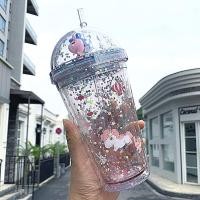 ราคา Unicorn Sequins Water Bottle Cute Plastic Drinking Bottle With Straw Lid Boys And Girls Cartoon Water Bottles For School Outdoor (20019719084)