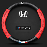 ราคา พวงมาลัยรถยนต์ Honda ฟเบอร์หนังหนา 2 มม เบอร์ 38ซม พวงมาลัยรถยนต์ 3 สีฝาครอบพวงมาลัย Honda City Jazz Accord Fit (22840586329)
