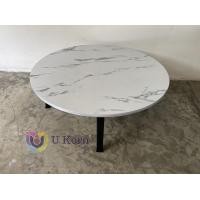 ราคา โต๊ะญี่ปุ่น โต๊ะพับอเนกประสงค์ หน้ากลม ขนาด 75x75 ซม มี 3 ลาย หินดำ หินขาว ไม้บีช UK99 (18453023509)
