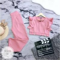 ราคา ES056 Set 2 ชิ้น เสื้อแขนระบาย แต่งกระดุม งานซิปหลัง กางเกงขายาว มีกระเป๋าล้วง เอวสม็อกหลัง ทรงกระบอกใหญ่ เนื้อผ้าซาร่าเข้าเซท ใส่สวยจบในชุดเดียว สี 4 สี ชมพู น้ำตาล แดง เขียว ขนาดเสื้อ รอบอก 32 36 ยา