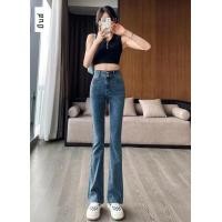 ราคา 314 กางเกงยีนส์ กางเกงยีนส์ขาม้า เอวสูง กางเกงยีนส์ผ้ายืด งาน 2 กระดุม ขาม้า รัดรูปทรงสวย สไตร์เกาหลี (22665103193)