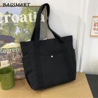 ราคา กระเป๋าผ้าแคนวาสสะพายข้าง ใบใหญ่ใส่ของได้เยอะ กระเป๋าผ้าใบ 30 30cm ดำ ขาว canvas bag แฟชั่นมาใหม่ สุดน่ารัก (22929447562)