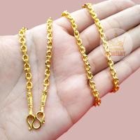 ราคา สร้อยทองปลอม 1 บาท ทองเคลือบแก้ว ไม่ดำ ไม่แพ้ สร้อยทองชุบ สร้อยคอห้อยพระ (10965724614)