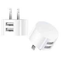 ราคา 5V 2 1A สีขาว Dual USB Charger Quick Charge Wall Charger การชาร์จศัพท์มือถือ round ADAPTER Travel Charger (22712586297)