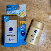 ราคา NIVEA EXP 2025 นีเวีย ซัน ทริปเปิ้ล โพรเท็ค วอเตอร์รี่ เอสเซนส์ SPF50 PA 40มล กันแดดสำหรับผิวหน้า สูตรกันน้ำ (22748884117)