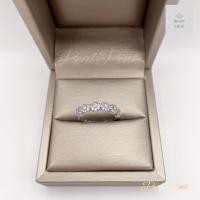 ราคา แหวนเพชรกระจุกดอกไม้เรียงแถวสสีทองขาว สไตล์มินิมอล ขนาดฟรีไซส์ปรับขนาดได้ (22901810491)