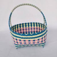 ราคา กระเช้าสานเส้นพลาสติก ตะกร้าสานเส้นพลาสติก ตระกร้าสานเส้นพลาสติก ทรงวงรี ที่จับโครงลวดขนาดใหญ่ และเล็ก (19976829387)