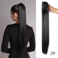 ราคา คลิปหนีบผมหางม้าแบบตรงสำหรับผู้หญิงต่อผมคลิปผมหางม้าผมสังเคราะห์ขนาด24นิ้วสำหรับแฮร์พีชผมหางม้า (21004703908)