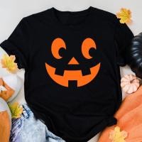 ราคา เสื้อ Halloween Pumpkin Face Print Halloween Party T Shirt Halloween Party Outfits Funny Women Black Shirt ไม่จำกัดเพศ (22638759716)