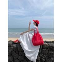 ราคา กระเป๋าผ้าแคนวาสสีแดงพร้อมดีไซน์ตัวอักษรสไตล์ย้อนยุคฝรั่งเศสความจุขนาดใหญ่ลําลองอเนกประสงค์กระเป๋าสะพายไหล่เดี่ยวรุ่นใหม่ (22692317735)