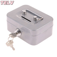 ราคา TELV ตู้เซฟเงินขนาดเล็กกล่องเก็บเงินโลหะกล่องล็อครักษาความปลอดภัยขนาดเล็กแบบพกพาทนทานกล่องใส่เหรียญ (22569770084)