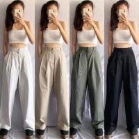 ราคา กางเกงทรงลุงวินเทจ เอว 24 41 นิ้ว สีครีม สีเทา สีกรม สีฟ้า (22614439230)