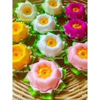 ราคา ดอกบัวหลวงราชินี เหรียญโปรยทาน ตัวเปล่าชุด10ดอก ริบบิ้นกากเพชร (22607486146)