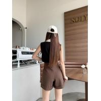 ราคา Beer Oil กางเกงขาสั้นเอวสูง ผ้าไมโคร งานตะขอ ซิปหน้า ขอบเอวยื่น เย็บจีบหน้า (22754691372)