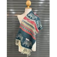 ราคา ผ้าพันคอ ผ้าคลุมไหล่ ลายช้าง พร้อมส่ง (22674417491)