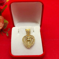 ราคา จี้งานดิบทองเหลืองฝังเพชรหัวใจซ้อน ขนาด 1 8x2 6cm ทองเหลืองโบราณ งานดิบไม่ได้ชุบ ใส่กับสร้อยได้ทุกเเบบ พร้อมส่ง (22749292732)