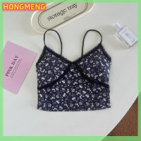 ราคา HONGMENG เสื้อกล้ามคอวีลายดอกไม้สำหรับผู้หญิงเสื้อแขนกุดปักลายลูกไม้แนวย้อนยุคสำหรับฤดูร้อน (22631791825)