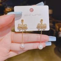 ราคา ต่างหูสาวๆ เงิน S925 ไข่มุกและคันธนู ต่างหูหล่น (22839230458)