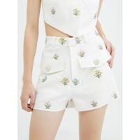 ราคา Kloset Design Embroidered Linen Shorts With Pockets SS24 P001 กางเกงผ้าลินิน (22942365281)