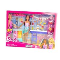 ราคา Barbie Beach Boardwalk Playset With Barbie Brooklyn Malibu Dolls บาร์บี้ เพลย์เซตธีมร้านริมชายหาด ตุ๊กตามาลิบูและบรูคลินน์ HNK99 (22277021050)