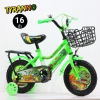 ราคา จักรยานเด็ก รถจักรยานเด็ก 12นิ้ว 16นิ้ว รุ่นTyranno มีแผ่นตกแต่งล้อ ตะกร้าเหล็ก ตะแกรงท้าย กระดิ่ง (21546949293)