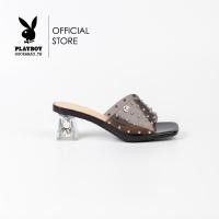 ราคา Playboy รองเท้าส้นสูง ลิขสิทธิ์แท้ รุ่น ST H243C1183 ดีไซน์ส้นสูงแบบสวมคาดพลาสติกแต่งอะไหล่หมุด มี2สี สีดำและสีครีม (22726371473)