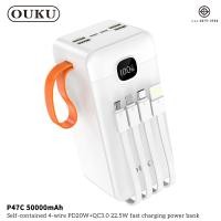 ราคา แบตสำรอง OUKU P47C Powerbank พาวเวอร์แบงค์ ความจุ 5000OMAH มีสายชาร์จในตัว ชาร์จเร็ว พร้อมจอ LED ห้าหมื่น แอมป์ (22601583953)