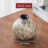 ราคา ประเทศเวียดนามแจกันดอกไม้แห้งแจกันดอกไม้ปลอมแจกันดอกไม้ ติดเปลือกหอยสีสวยประดับโต๊ะห้องนั่งเล่น แจกันตกแต่งร้านกาแฟร้านน้ำชา (21969045981)