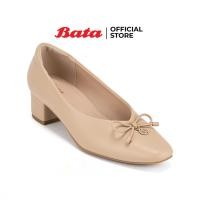 ราคา Bata บาจา รองเท้าส้นสูงแบบสวม เสริมส้นสูง 1 นิ้ว สำหรับผู้หญิง สีดำ 6316108 สีเบจ 6318108 (22984568755)