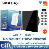 ราคา SMATRUL WiFi Switchสวิตช์ไฟติดผนังอัจฉริยะRF APP Touchเครื่องจับเวลาควบคุมบ้านอัตโนมัติรองรับSupport Google Google Google Home Nest Amazon Alexa Black 2 Gang (2956944170)