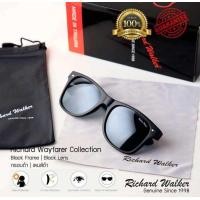ราคา แว่นตากันแดด Richard Walker รหัส RW1001เลนส์กระจก UV400 กรอบดำ เลนส์ดำ สินค้ารับประกัน1ปีเต็ม (22858585548)