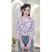 ราคา Chanan เสื้อคอวีลายดอกไม้ แขนยาวปิดศอก โพลีผสมคอตตอน ทรงสวย 3สี รุ่น0248 (22801831069)