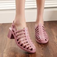 ราคา รองเท้ายาง รองเท้าหนังแก้ว แบบสวมมีรัดส้น หุ้มเท้า ส้นตึก ใส่สบายยางนิ่มไม่กัดเท้า sy163 (22529137549)