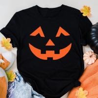 ราคา เสื้อ Halloween Pumpkin Face Print Halloween Party T Shirt Halloween Party Outfits Funny Women Black Shirt ไม่จำกัดเพศ (22638759689)