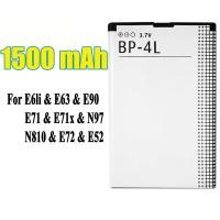 ราคา แบตเตอรี่ หมาะสำหรับ Nokia BP 4L Nokia E63 E61i E71 E71x E52 E72 N97 N810 3310 6300 1500mAh แบต (22935208710)