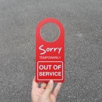 ราคา ป้ายแขวน 1 หน้า ป้าย sorry temporarily out of service signage ลดล้างสต๊อก ป้ายแขวนประตู ป้ายพลาสวูด (9951457405)