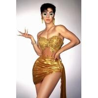 ราคา ทันสมัย เซ็กซี่ กระโปรงสั้น ชุดพร้อมโซ่ เอว Cinching Bar Nightclub Performance ชุดราตรี เรียบหรู Draped ชุดเดรสออกงานกลางคืน (22900849041)