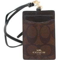 ราคา ที่ใส่บัตร Coach Signature PVC Lanyard ID Badge Card สีน้ำตาล ดำ (22756598963)