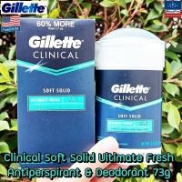 ราคา Gillette Clinical Soft Solid Ultimate Fresh Antiperspirant Deodorant 73g ยิลเลตต์ ผลิตภัณฑ์ระงับกลิ่น สำหรับผู้ชาย (20346561061)