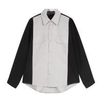 ราคา KINS เสื้อเชิ้ตแขนยาวทรงหลวม สีทูโทน KS06 (22968713351)