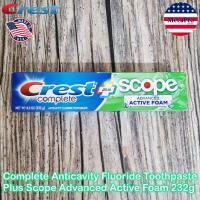 ราคา 80 OFF ราคา Sale โปรดอ่านรายละเอียดสินค้า EXP 09 2024 Crest Complete Scope Advanced Active Foam Anticavity Fluoride Toothpaste 232g เครสต์ ยาสีฟัน ลดกลิ่นปาก ขจัดคราบ เคลือบฟัน ป้องกันฟันผุ (226240189