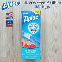ราคา Ziploc Freezer Quart Slider 34 Bags ถุงเก็บอาหาร ถุงอเนกประสงค์ Power Shield Technology (20347258858)