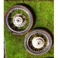 ราคา ชุดล้อหน้า ล้อหลัง Suzuki Step125HayateSkydrive สเต็บ125ฮายาเตะสกายไดร์ฟตัวคาบู ของแท้มือสองสภาพดี เหมาะสำหรับทำสีใหม่ (21311117184)