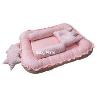 ราคา ที่นอนเด็กแรกเกิดรังนก รุ่นผ้าดอทมิงค์ (22615167270)